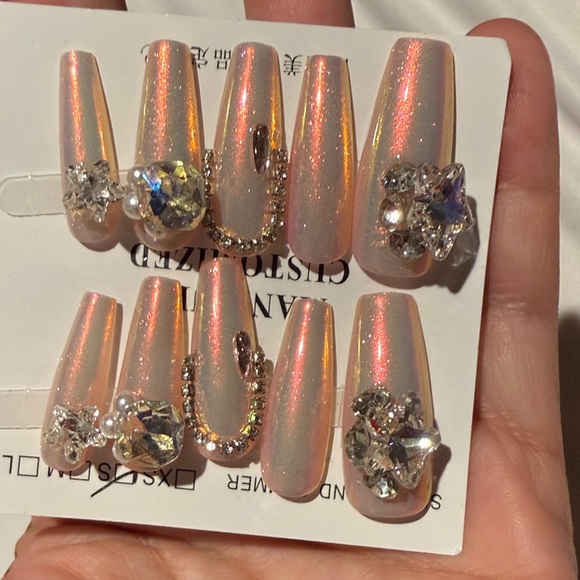 Elegant Glitter Press-On Nails 💅🏽 Sz.S - Picture 8 of 8